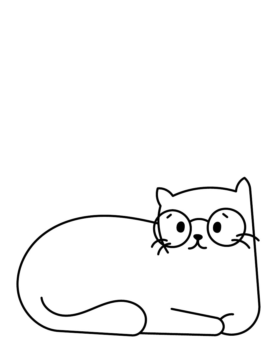 Katzen-Ausmalbild Katze mit Brille