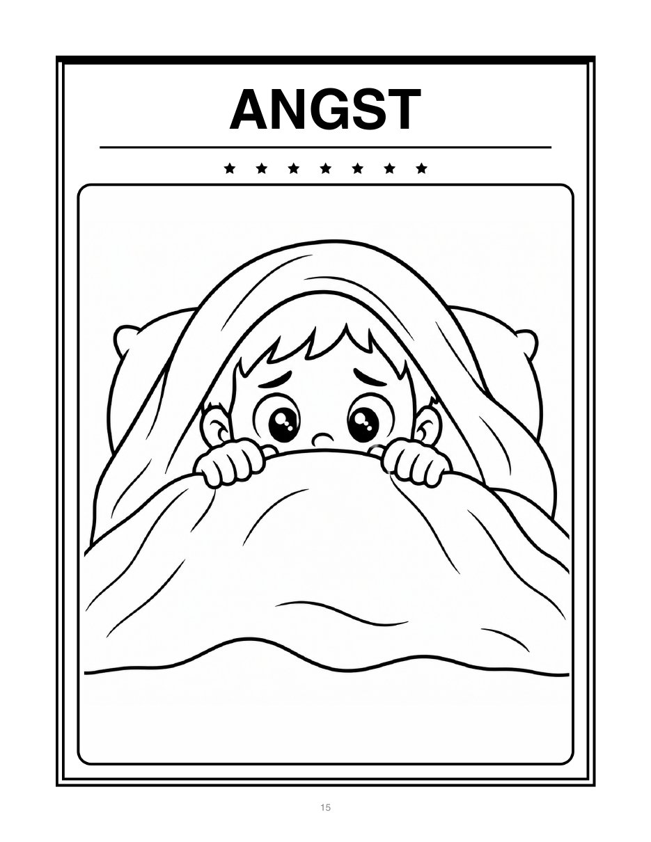 Ausmalbild Angst