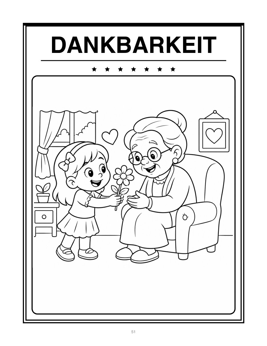 Ausmalbild Dankbarkeit