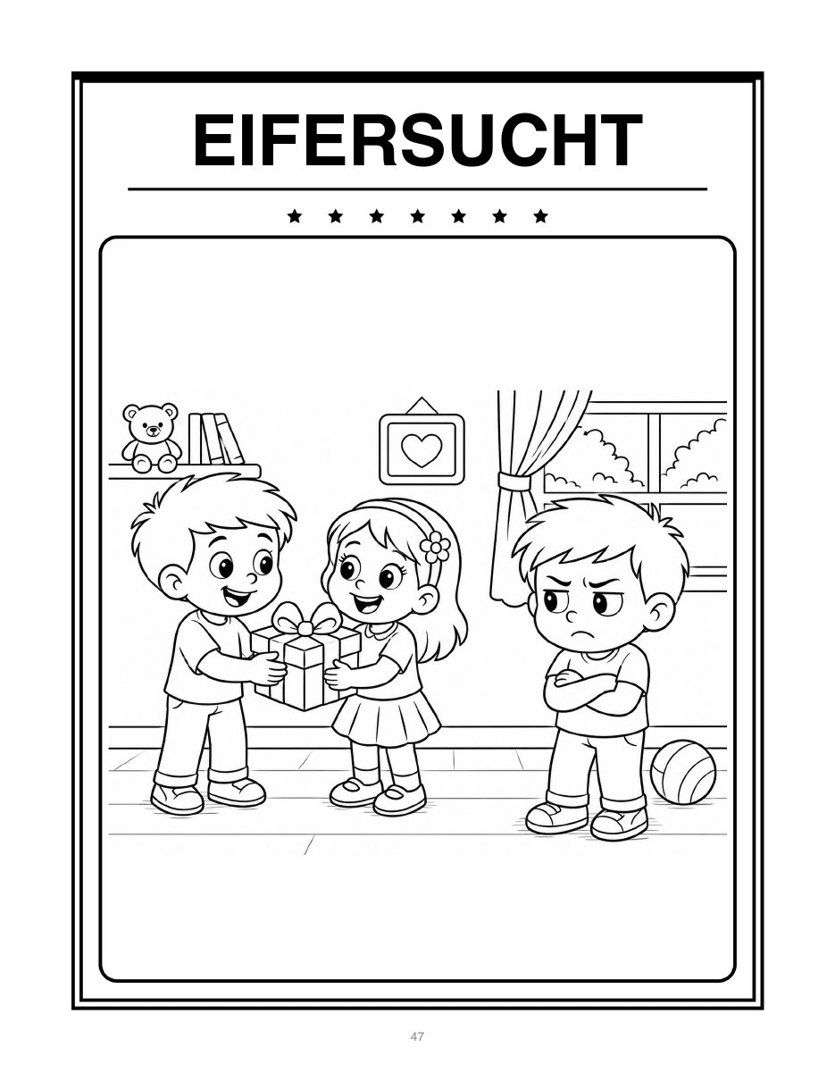Ausmalbild Eifersucht