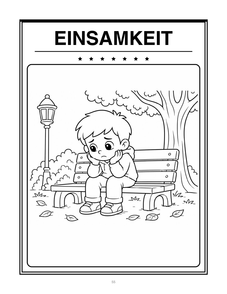 Ausmalbild Einsamkeit