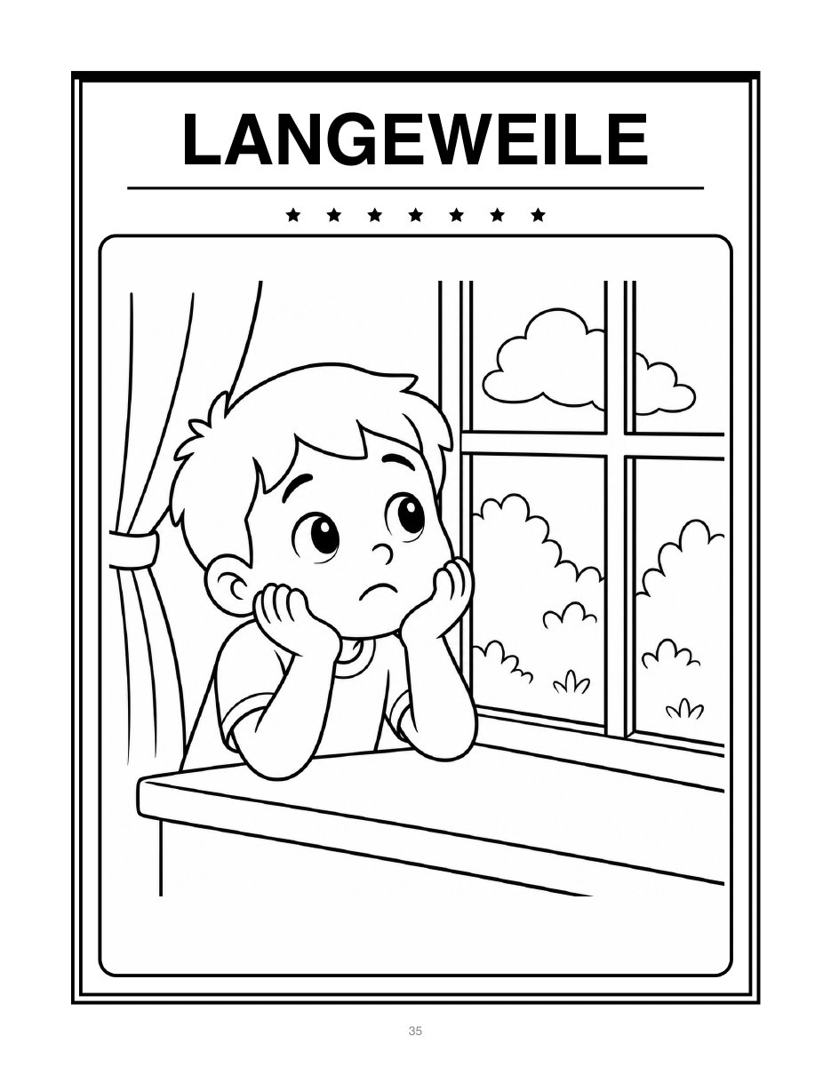 Ausmalbild Langeweile
