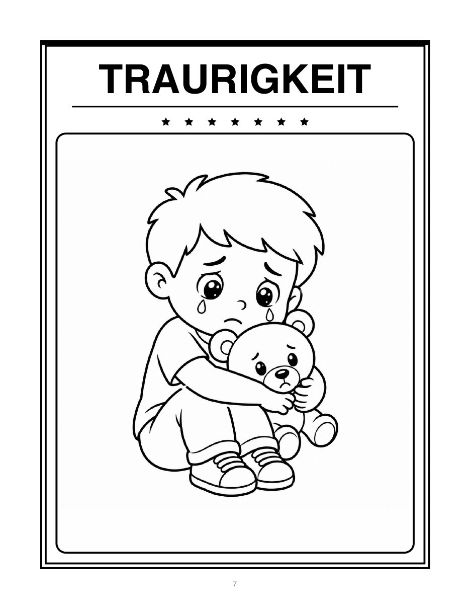 Ausmalbild Traurigkeit